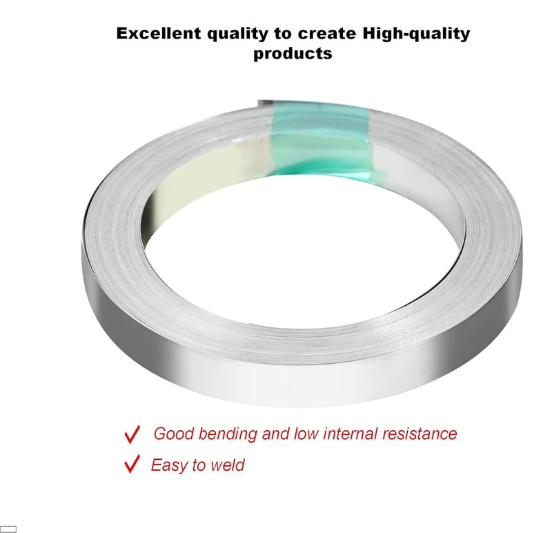 Solnique Nickel Strips for Battery Welding, 0.15mm Thickness, 7mm Width, 10m Roll - Durable Nickel Tape for Lithium Ion Battery Pack Assembly and Spot Welding - Image 3